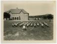 Photograph: 1923-'24 Group Training Exercises in the Quad with Dog
