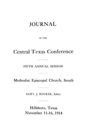 Journal of the Central Texas Conference, Fifth Annual Session, Methodist Episcopal Church, South