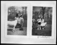 Photograph: Maxine and Vee Perini Playing Outside with Dog; Maxine and Vee Perini…