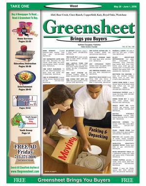 Primary view of Greensheet (Houston, Tex.), Vol. 37, No. 190, Ed. 1 Friday, May 26, 2006