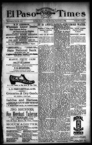 Primary view of El Paso International Daily Times (El Paso, Tex.), Vol. 14, No. 210, Ed. 1 Tuesday, September 4, 1894