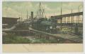 Postcard: [Postcard of Docks and Railroad at Port Arthur]