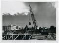Photograph: [Construction of Jay-Rollins Library with Crane]