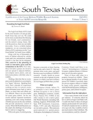South Texas Natives, Volume 7, Number 1, Fall 2011