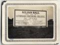 Photograph: [Advertisement describing construction of Kilian Hall]