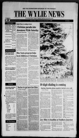 Primary view of The Wylie News (Wylie, Tex.), Vol. 52, No. 27, Ed. 1 Wednesday, December 2, 1998
