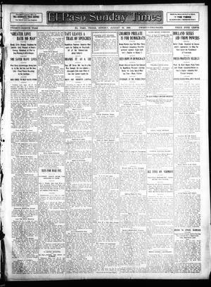 Primary view of El Paso Sunday Times (El Paso, Tex.), Vol. 28, Ed. 1 Sunday, August 30, 1908