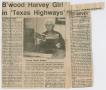 Article: [Newspaper Article: B'wood Harvey Girl in 'Texas Highways']