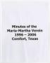 Text: [Maria-Martha Verein Minutes, Volume 9, 1996-2006]