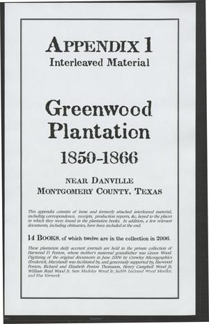 [Greenwood Plantation Accounts: Appendix 1, Interleaved Material]