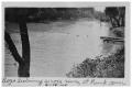 Photograph: Boys swimming across river, at pump house