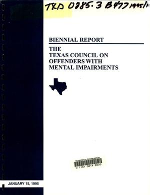 Primary view of object titled 'Biennial Report to the 74th Texas Legislature: Council on Offenders with Mental Impairments'.