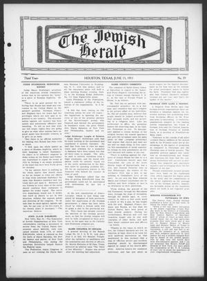 Primary view of The Jewish Herald (Houston, Tex.), Vol. 3, No. 39, Ed. 1, Thursday, June 15, 1911