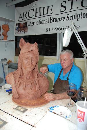 [Seated Carving a Sculpture #5]