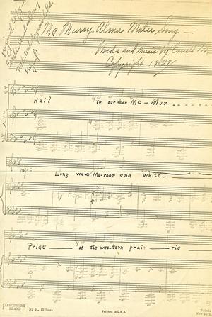 Primary view of object titled '[McMurry University Alma Mater Song - Original Copy]'.