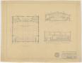 Technical Drawing: School Auditorium/Gymnasium, Loraine, Texas: Floor Plan and Sections