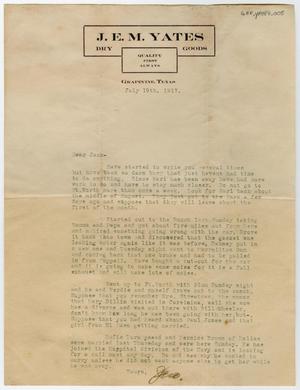 [Letter from J. E. M. Yates to Jack, July 19, 1917]