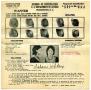 Legal Document: [Dolores Whitney Fingerprint Chart, 1933 - Department of Justice]