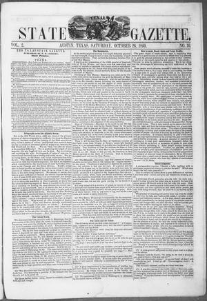 Primary view of Texas State Gazette. (Austin, Tex.), Vol. 2, No. 10, Ed. 1, Saturday, October 26, 1850