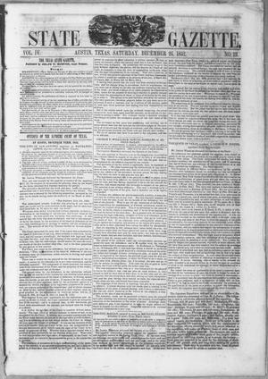 Primary view of Texas State Gazette. (Austin, Tex.), Vol. 4, No. 19, Ed. 1, Saturday, December 25, 1852