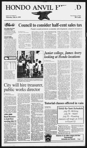 Primary view of Hondo Anvil Herald (Hondo, Tex.), Vol. 113, No. 27, Ed. 1 Thursday, July 8, 1999