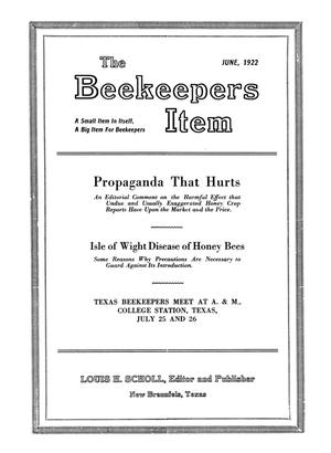The Beekeeper's Item, Volume 6, Number 6, June 1922