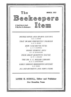 The Beekeeper's Item, Volume 7, Number 3, March 1923
