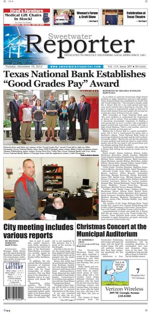 Sweetwater Reporter (Sweetwater, Tex.), Vol. 114, No. 287, Ed. 1 Tuesday, December 18, 2012