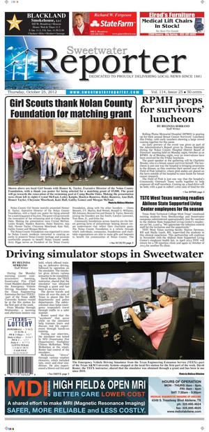 Sweetwater Reporter (Sweetwater, Tex.), Vol. 114, No. 241, Ed. 1 Thursday, October 25, 2012