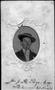 Photograph: [Bust photograph of Mr. J.R. Poge wearing a dark coat and a dark hat]