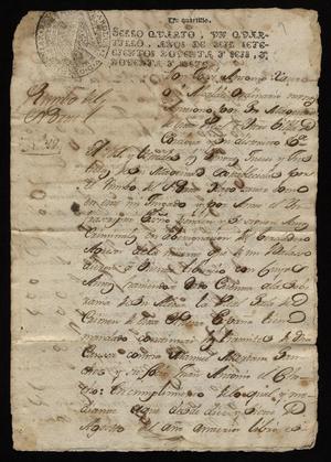 Primary view of [Notice from José Antonio Xuáregui to Spanish Officials]