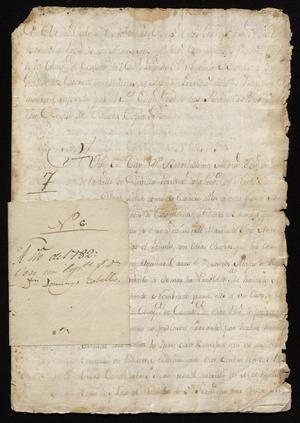 Primary view of [Correspondence Between Domingo Cabello y Robles and Bartolomé Martínez]