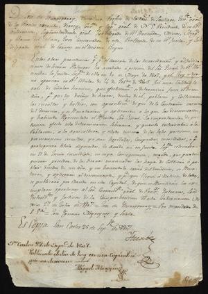 Primary view of [Message from Manuel de Iturbe with Orders from the Viceroy]