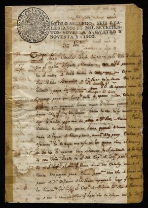 Primary view of [Letter from Petra Sánchez Uribe to the Governor of Nuevo Santander, August 20, 1795]