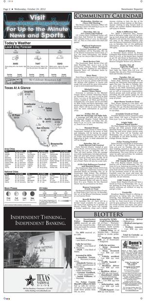 Sweetwater Reporter (Sweetwater, Tex.), Vol. [114], No. [240], Ed. 1 Wednesday, October 24, 2012