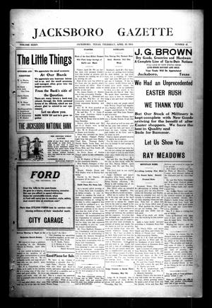 Jacksboro Gazette (Jacksboro, Tex.), Vol. 34, No. 47, Ed. 1 Thursday, April 23, 1914