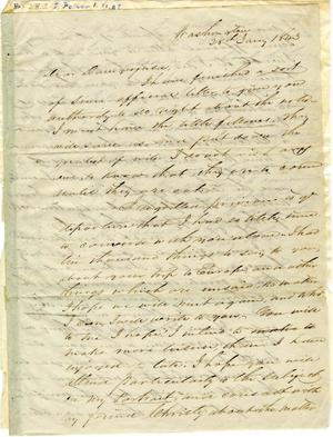Primary view of [Letter from Sam Houston to Daingerfield, January 1843]