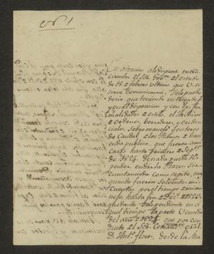 Primary view of [Letter from José Lázaro Benavides to the Laredo Alcalde, June 21, 1826]
