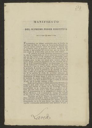 Primary view of [Manifest Against Spain from the President of Mexico]