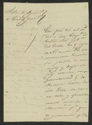 Primary view of [Letter from Jesús Benavides to the Laredo Ayuntamiento, September 30, 1832]