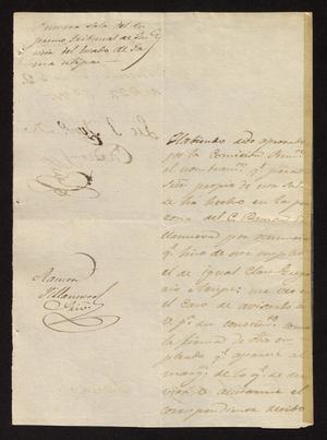 Primary view of [Letter from J. D. Cardenas to the Laredo Alcalde, July 22, 1829]