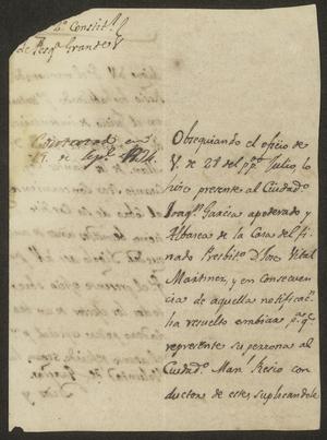 Primary view of [Letter from Juan Bautista Garcia to the Laredo Alcalde, August 21, 1834]