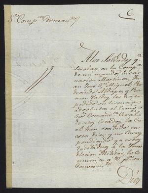 Primary view of [Letter from the Comandante Militar to the Laredo Alcalde, April 16, 1827]