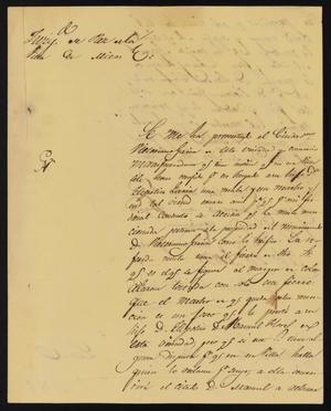 Primary view of [Letter from Juan de Hinojosa to the Laredo Justice of the Peace, August 20, 1838]