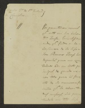 Primary view of [Letter from Felipe Garcia to the Laredo Alcalde, April 9, 1834]