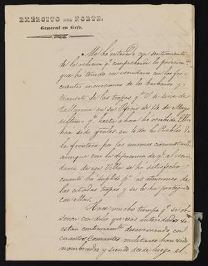 Primary view of [Letter from Vicente Filisola to the Laredo Justice of the Peace, July 30, 1838]