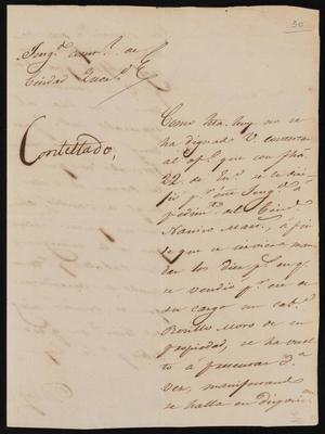 Primary view of [Letter from Rafael Uribe to the Laredo Alcalde, March 2, 1835]