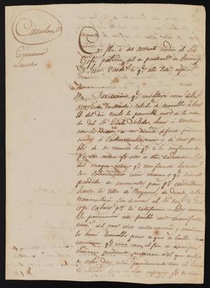 Primary view of [Copy of a Circular from Mier to Juan de Hinojosa , March 5, 1839]