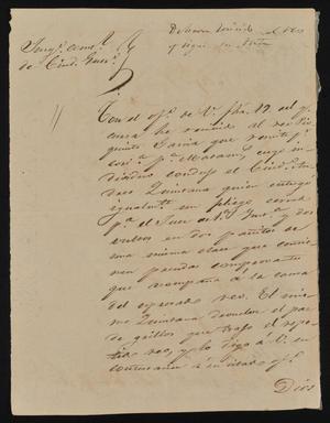 Primary view of [Letter from Felipe Peña to Alcalde Benavides, May 22, 1844]
