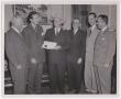 Photograph: [Photograph of Group of Men in Suits with Certificate]
